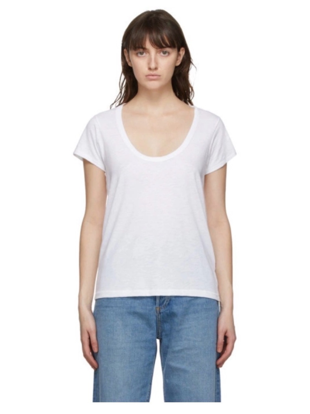 Rag & Bone Classic Scoop Neck Women's Tee in White